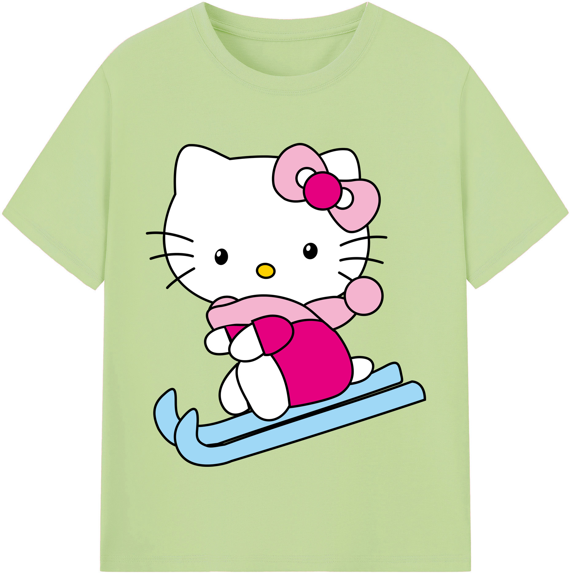 （画像用） Hello Kitty ハローキティ 綿100％半袖Tシャツ（フロントプリント）